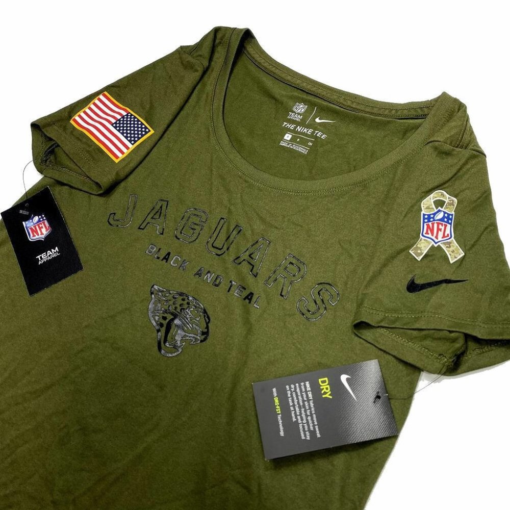 Jacksonville Jaguars T Shirt S Salute Service NFL Military Football Women